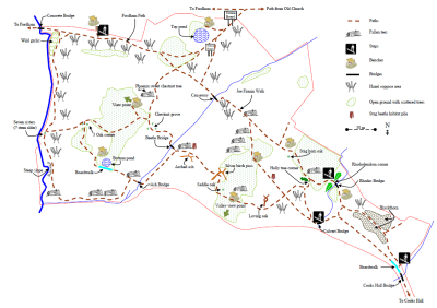Map of Hillhouse Wood and wildlife walk