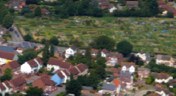 Aerial view of allotments