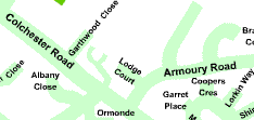 Location of Armoury Road