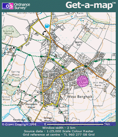Ordnance Survey map of village