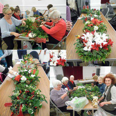 WI meeting December 2014 with flower arrangements