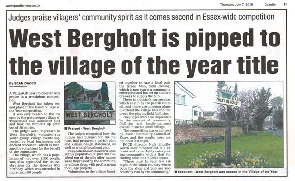 Gazette Village of the Year Article