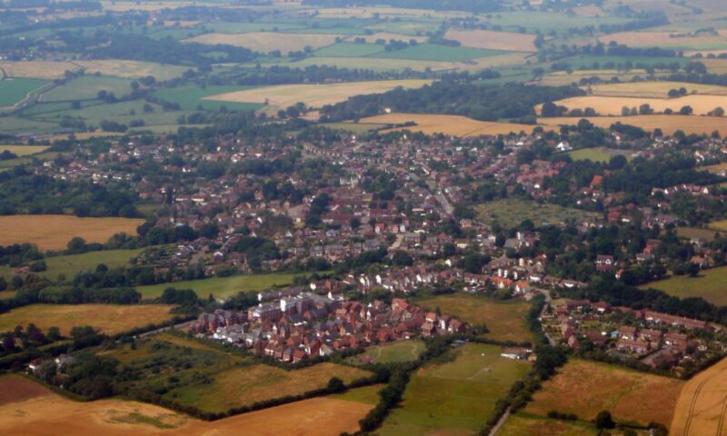 Aerial view of West Bergholt