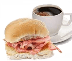 Coffee and bacon buttie