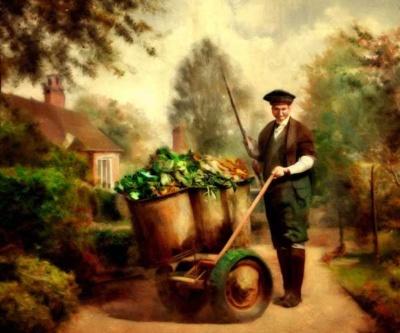 Garden Waste Collection - AI generated image in style of Constable