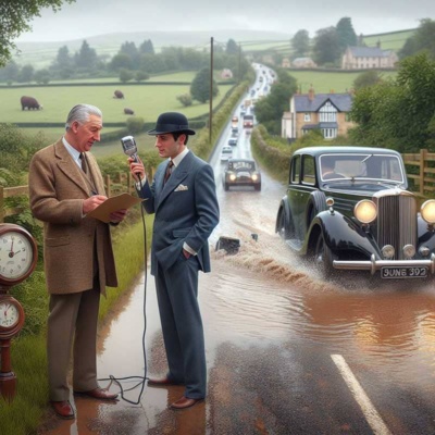 An AI image interpretation of BBC Essex reporter interviewing PC Chair about Argents Lane